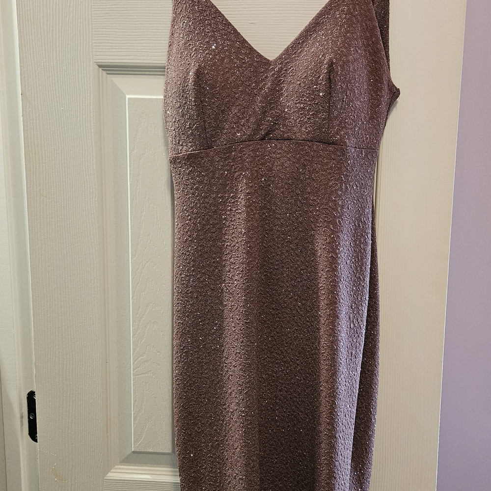 Mauve Glittery Sleeveless Dress SIZE S (SMALL)